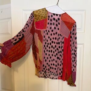 Anthropologie Multicolor Patchwork Blouse